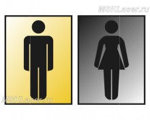 Таблички на дверь туалета М и Ж